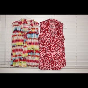 Two dress sleeveless blouses